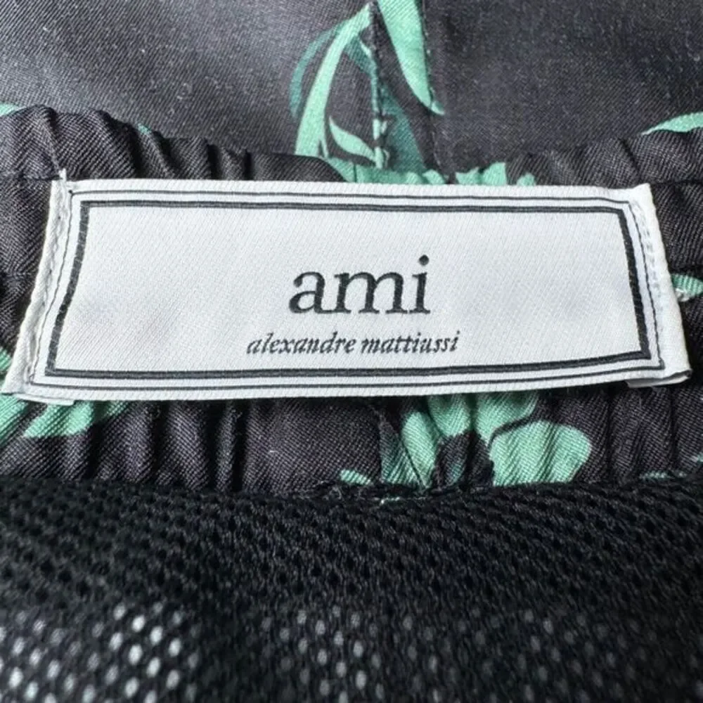 Ami Alexandre Mattiussi Swim Shorts Mens Medium Black Green Floral Print‎ Lined
